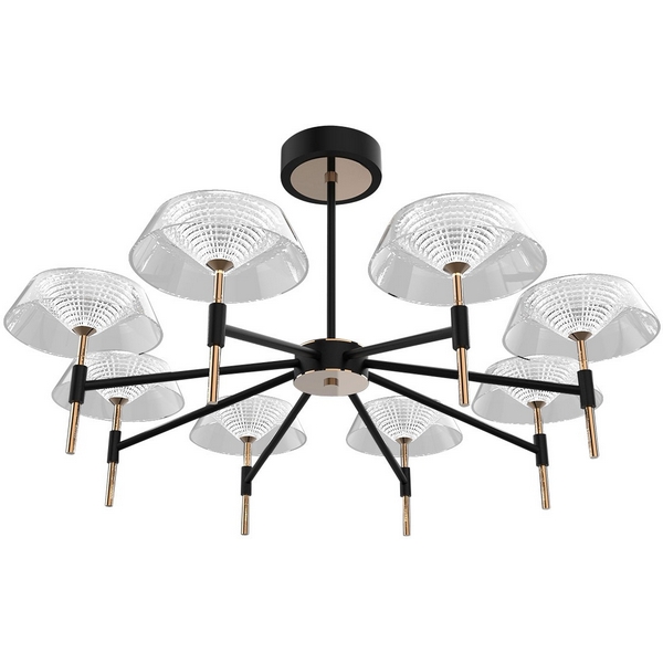 Потолочная люстра светодиодная на штанге Delight Collection MD21001018 MD21001018-8A black/gold-82212