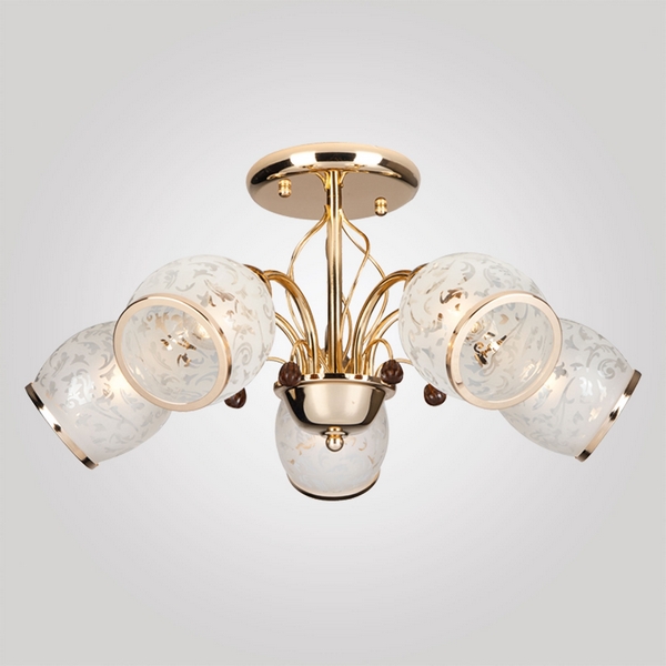 Потолочная люстра хрустальная на штанге Eurosvet 30026/5 золото-13930