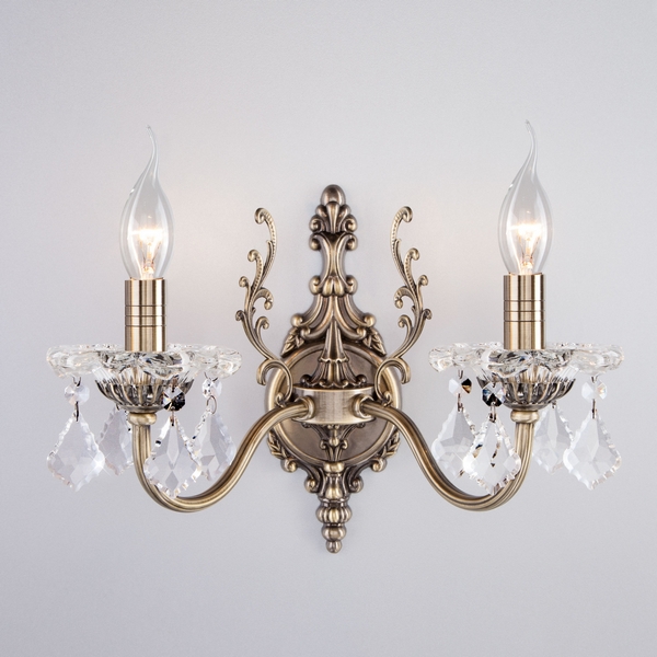 Бра 3281/2 античная бронза-00056/прозрачный Eurosvet 3281 бронза подсвечник