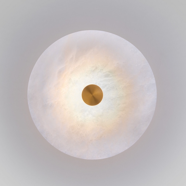 Светодиодный настенный светильник Eurosvet Thasos 40341 LED латунь-80982 с мраморным рассеивателем