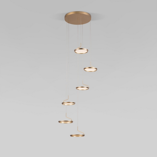 Каскадный подвесной светодиодный светильник Eurosvet Crespella 90034/6 золото
