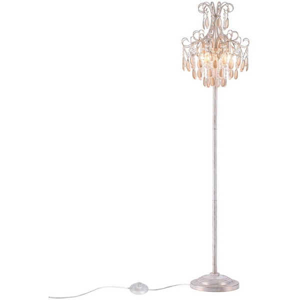 Торшер с хрусталем Freya Chabrol FR2302FL-04WG-48775 с подвесками