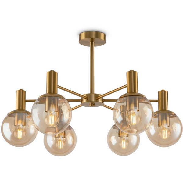 Люстра потолочная на штанге Freya GLOBO FR5175PL-06BS-19679 в форме шара