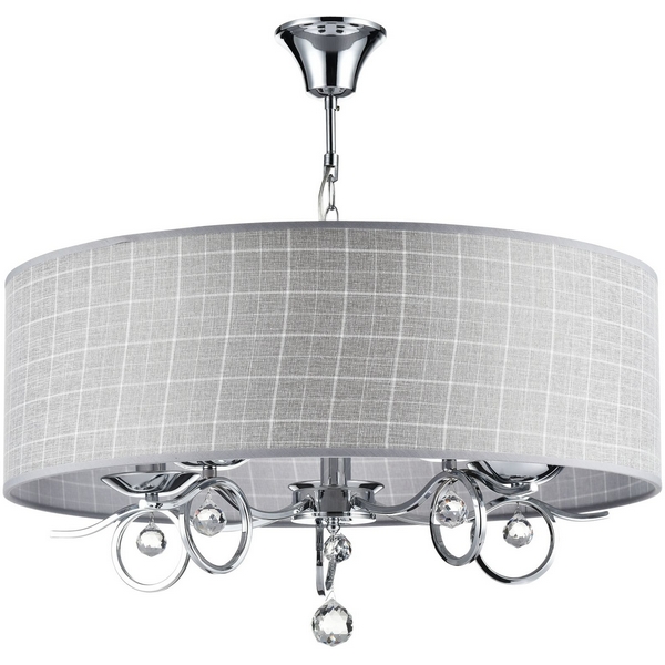 Люстра с узором в клетку с подвесками из хрусталя Freya Bertrand FR5906-PL-05C-CH-32329