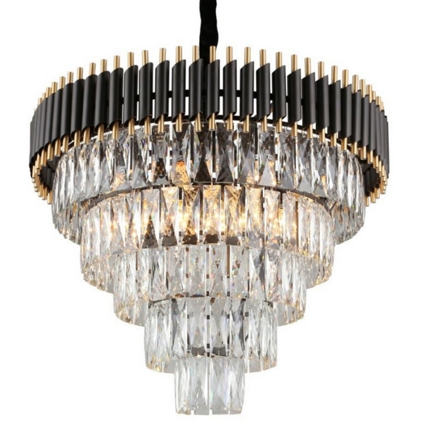 Подвесная каскадная люстра Empire Black Chandelier Crystal D 66 ImperiumLoft 40,2862 (147701-22)