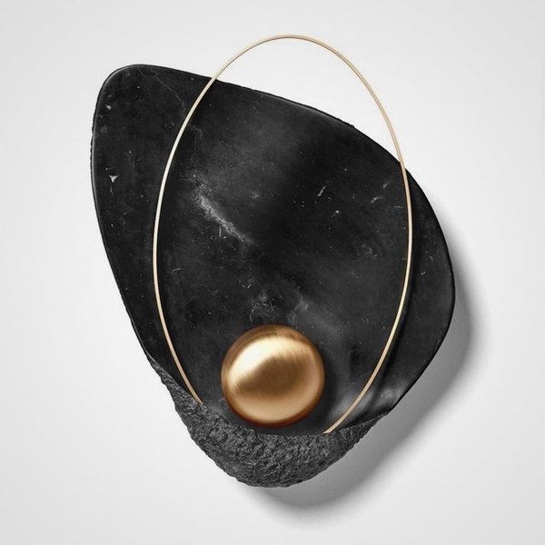 Настенный светильник LED (бра) Clam черный Мрамор ImperiumLoft Clam01 (179695-22)