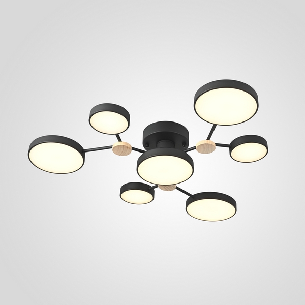 Потолочная светодиодная люстра с пультом управления на штанге Gamma D88 Black Imperiumloft Gamma01-18030 (223768-23)