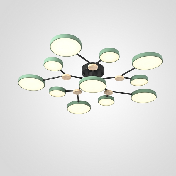 Потолочная светодиодная люстра с пультом управления на штанге Gamma D102 Green Imperiumloft Gamma01-67507 (223773-23)