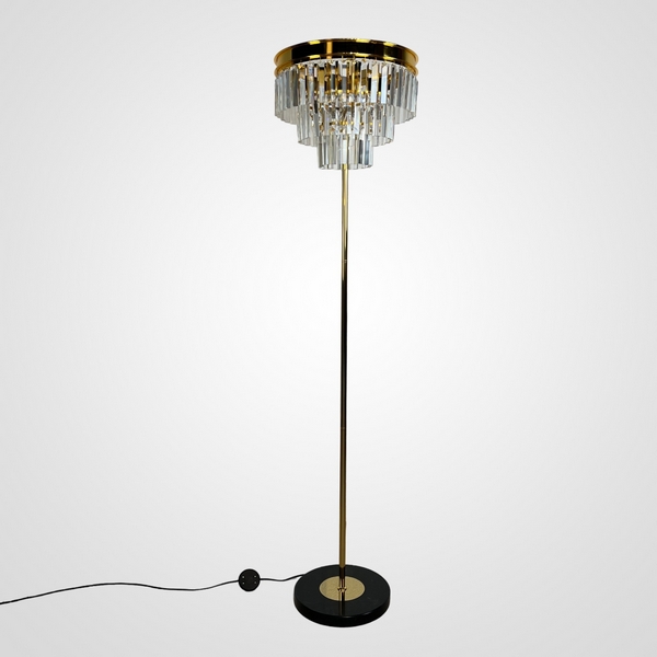 Торшер Rh 1920S Odeon Clear Glass Floor Lamp Gold Imperiumloft 241415-22 (241415-22) с подвесками