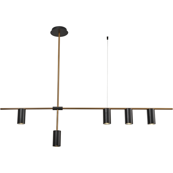 Люстра потолочная на штанге асимметричная (12024/5R Brass) Indigo Accento V000029-76170