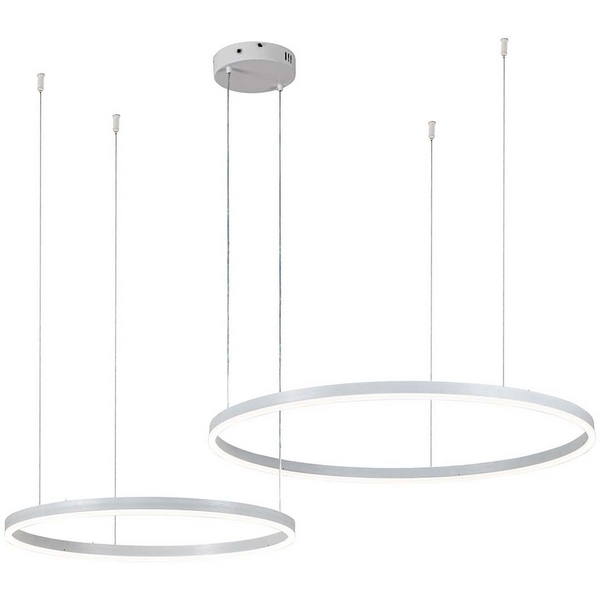 Подвесная люстра (+ночной режим) с пультом светодиодная (14001/2P White) Indigo Galass V000029L-76170