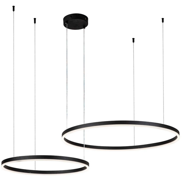 Подвесная люстра (+ночной режим) с пультом светодиодная (14001/2P Black) Indigo Galass V000030L-35018