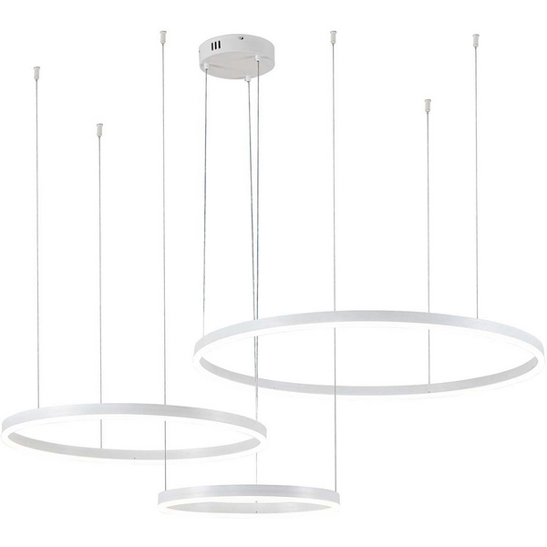 Подвесная люстра (+ночной режим) с пультом светодиодная (14001/3P White) Indigo Galass V000031L-76170