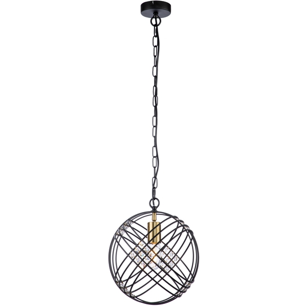 Подвесная люстра хрусталь в форме клетки (10001/1P Black) Indigo Fresco V000103-77347