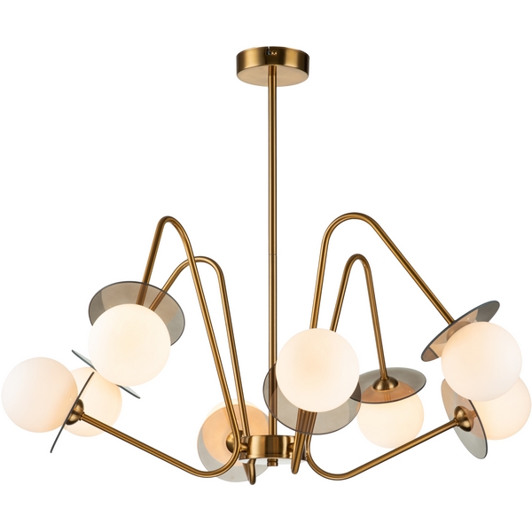 Люстра потолочная на штанге (11020/8R Brass) Indigo JAZZ V000166-07046 в форме шара