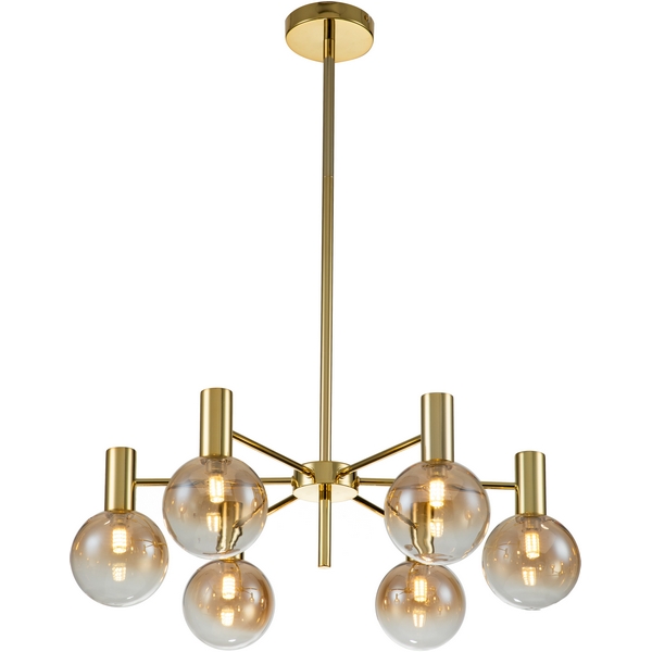 Люстра потолочная на штанге (13015/6R Gold) Indigo Collana V000220-76170 в форме шара