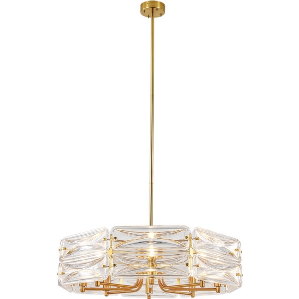 Потолочная люстра хрустальная на штанге (12046/8P Brass) Indigo Zaffiro V000499-07046