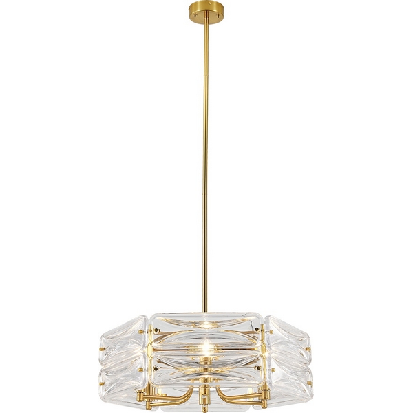 Потолочная люстра хрустальная на штанге (12046/6P Brass) Indigo Zaffiro V000500-07046