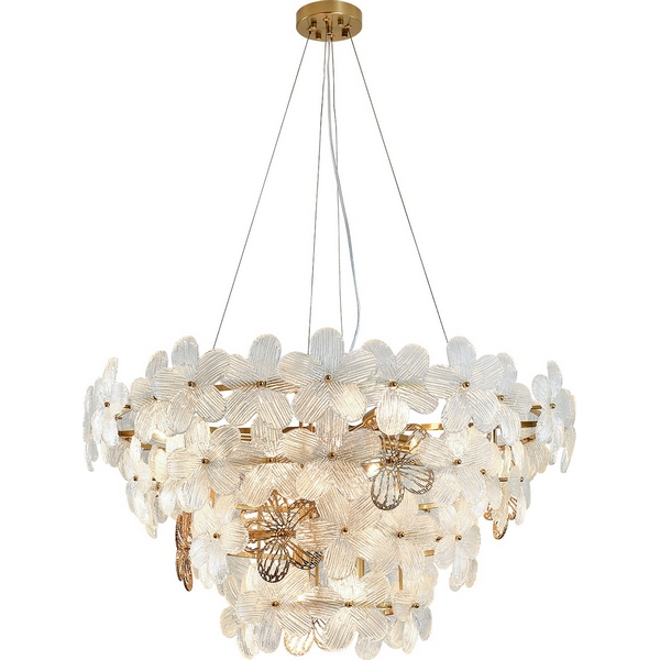 Подвесная люстра (12049/10P Brass) Indigo Fiori V000556-07046 с цветами