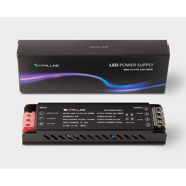Блок питания 200W к светодиодным лентам M04-509/510/511/512 Italline M04-514 ITA-24V-200W-56524