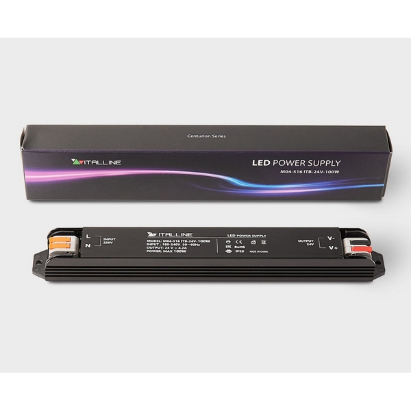 Блок питания 100W к светодиодным лентам M04-509/510/511/512 Italline M04-516 ITB-24V-100W-68713