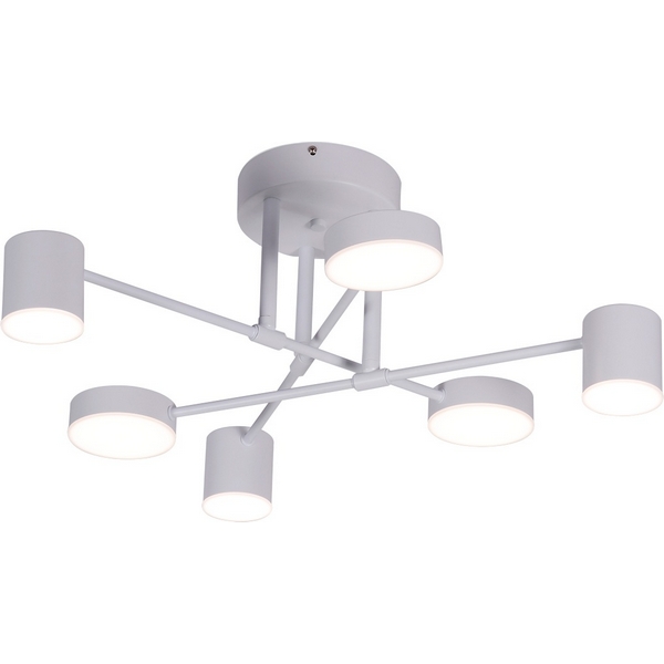 Потолочная люстра на штанге диммируемая Kink Light Мекли 07649-6D,01(4000K)-42987 белый Led 3*12W+3*16W с пультом ДУ