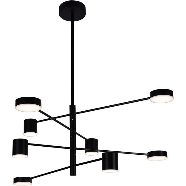 Потолочная люстра на штанге диммируемая Kink Light Мекли 07650-8D,19(4000K)-38851 черный Led 4*12w+4*16w с пультом ДУ