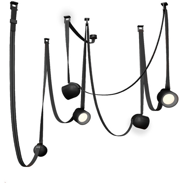 Комплект ременной трековой системы Kink Light Сатори 6428K,19-54939 черный Led 5*9W (4000K)