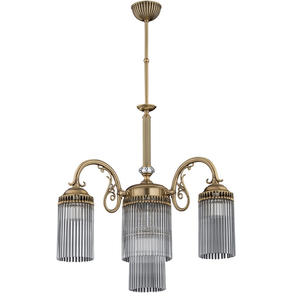 Потолочная люстра хрустальная Kutek Fiore FIO-ZW-3+1(P)-69142