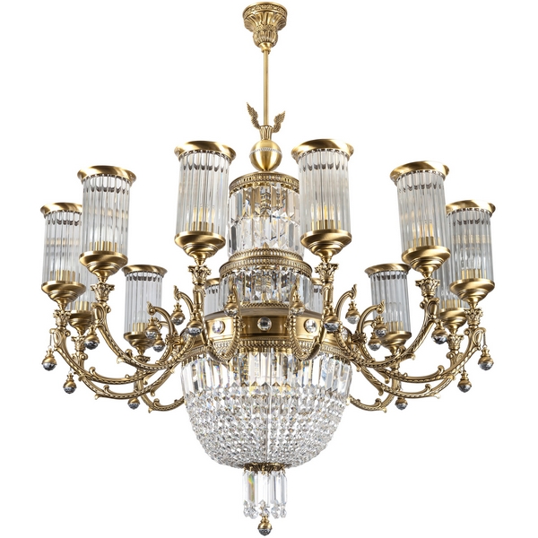 Потолочная люстра хрустальная Sienna-crystal Kutek Swarovski SIE-ZW-12(P)-69142