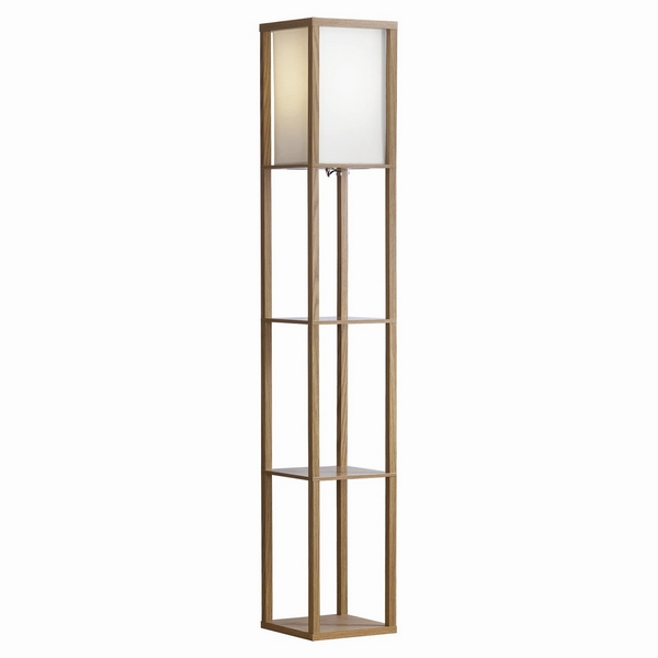 Торшер колонна со столиком IP21 с выключателем Lussole LGO Woodruff GRLSP-0332-01811