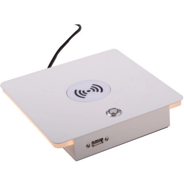 Настольная лампа светодиодная с беспроводной зарядкой и USB-портом Lightstar Muro 808536-77227