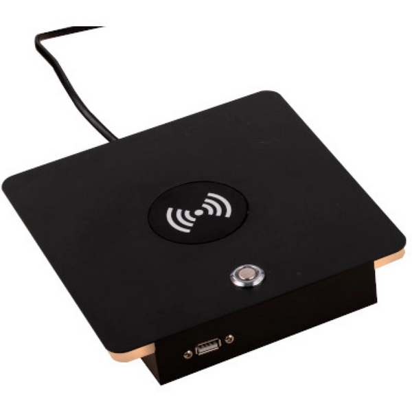 Настольная лампа светодиодная с беспроводной зарядкой и USB-портом Lightstar Muro 808537-32822