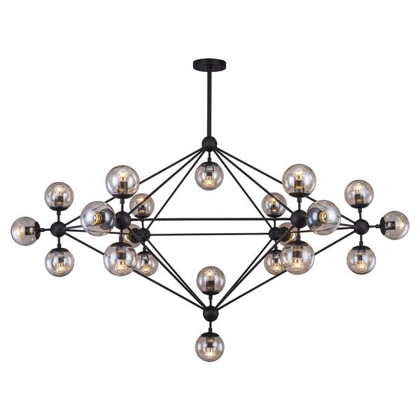 Большая потолочная люстра молекулы IP21 Lussole Loft Hartwell LSP-8166-27035