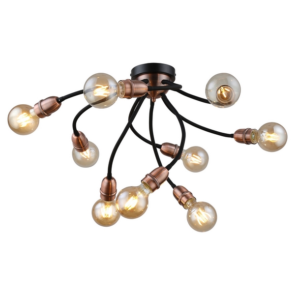 Большая потолочная люстра IP21 Lussole Loft Regina LSP-8247-27035