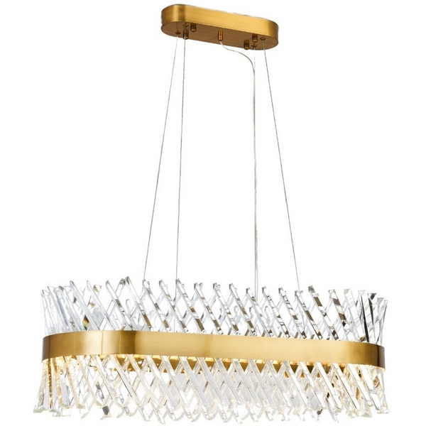 Подвесная люстра хрустальная светодиодная Lumina Deco LDP 8016-800-PR MD-67734