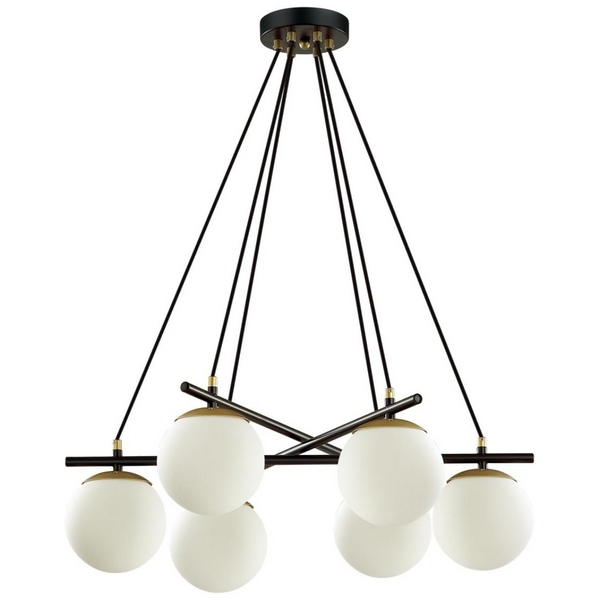 Подвесная люстра черный, золотой E27 6*60W Lumion Randi 5212/6-68735 в форме шара
