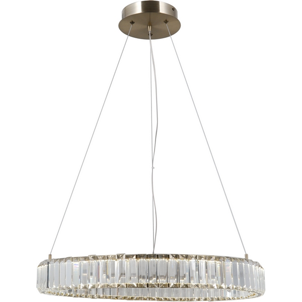 Подвесная люстра хрустальная светодиодная с пультом Moderli Asti V10730-PL-84369 кольцо
