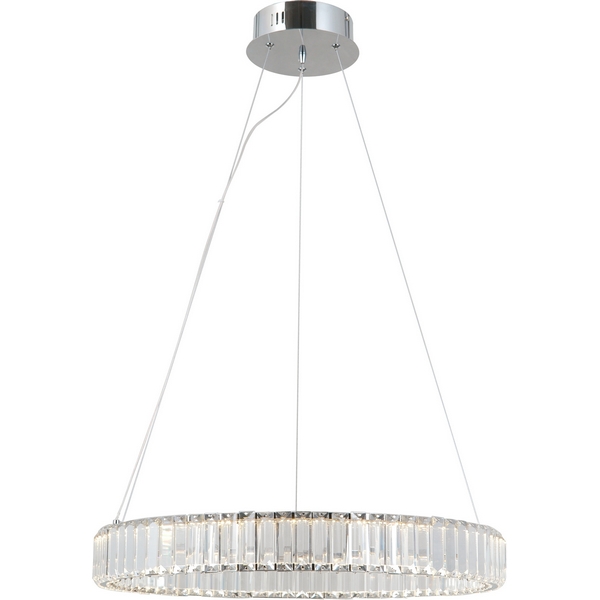 Подвесная люстра хрустальная светодиодная с пультом Moderli Asti V10733-PL-84369 кольцо