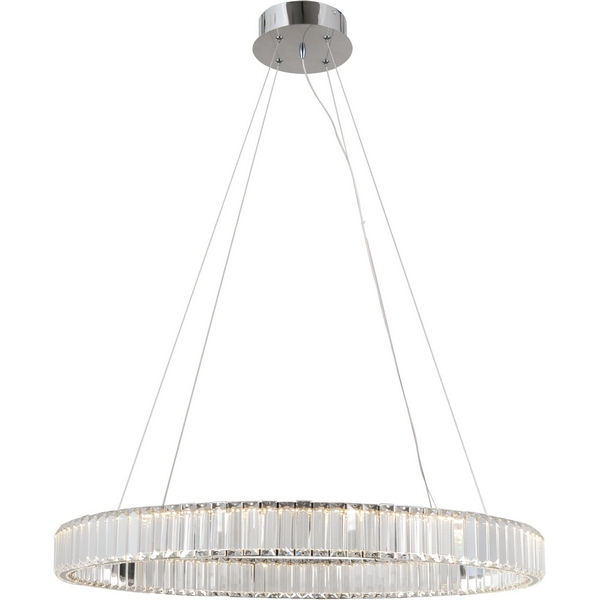 Подвесная люстра хрустальная светодиодная с пультом Moderli Asti V10734-PL-78274 кольцо