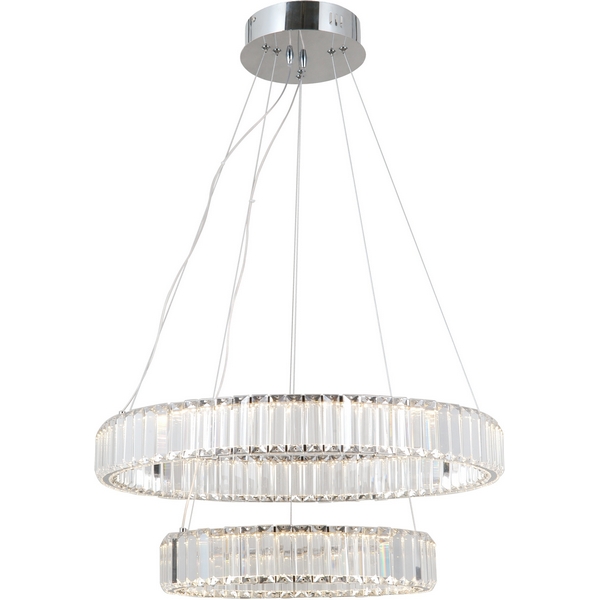 Подвесная люстра хрустальная светодиодная с пультом Moderli Asti V10735-PL-99868 кольцо