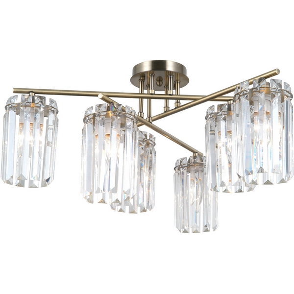 Потолочная люстра хрустальная на штанге Moderli Everly V10751-6C-04314