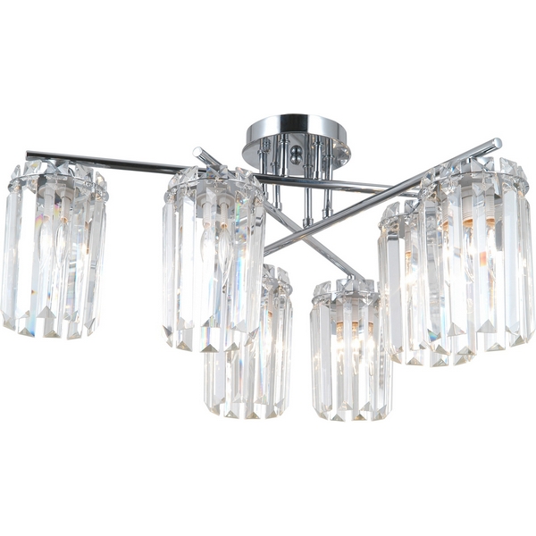 Потолочная люстра хрустальная на штанге Moderli Everly V10753-6C-78274