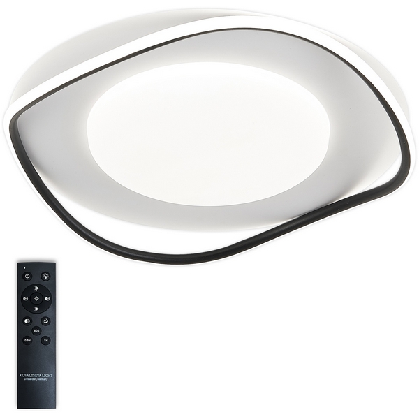 Потолочная люстра светодиодная Natali Kovaltseva INNOVATION STYLE 83141-58754 с пультом ДУ 120W, бело-чёрный, LED