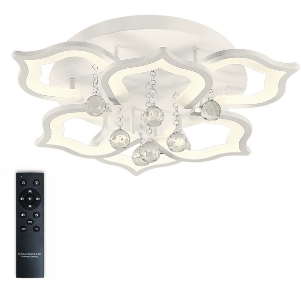 Потолочная люстра светодиодная с ПДУ, регулировкой цветовой температуры яркости ночным режимом таймером HIGH-TECH LAMPS 82028 Natali Kovaltseva LED