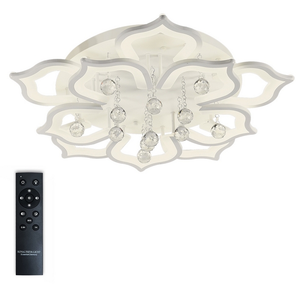 Потолочная люстра светодиодная с ПДУ, регулировкой цветовой температуры яркости ночным режимом таймером HIGH-TECH LAMPS 82029 Natali Kovaltseva LED