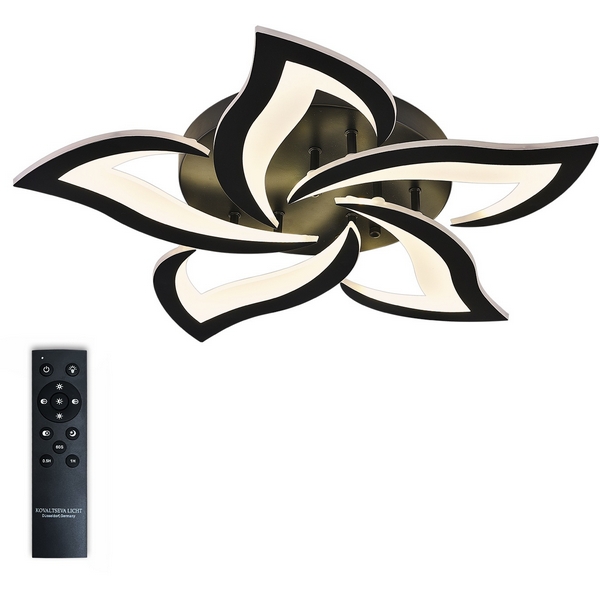 Потолочная люстра светодиодная с ПДУ, регулировкой цветовой температурой яркости 83002 Natali Kovaltseva INNOVATION STYLE BLACK