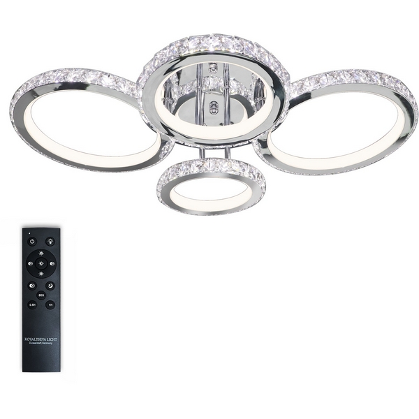 Потолочная люстра светодиодная с ПДУ, регулировкой яркости цветовой температуры ночной режим таймер Natali Kovaltseva INNOVATION STYLE 83009-18373