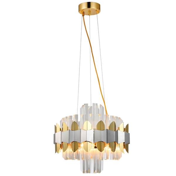 Подвесная люстра хрустальная 81435/6C Natali Kovaltseva Skala BRASS SILVER