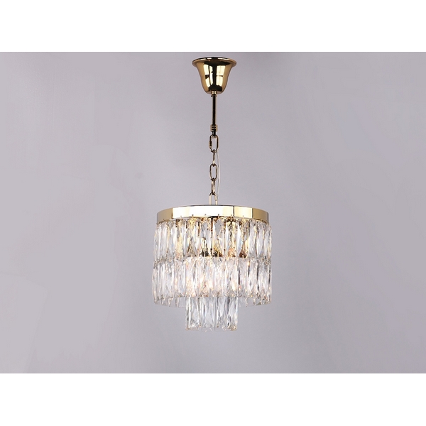Подвесная каскадная люстра хрустальная Newport 10120 10125/C gold-04337